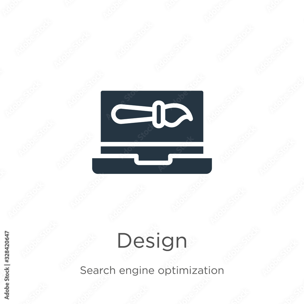 Aufkleber design icon vector. trendy flat design icon from search engine optimization collection isolated on w