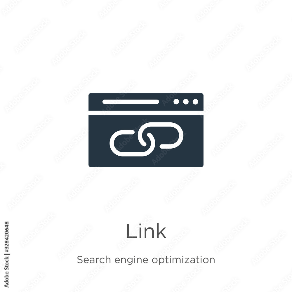 Poster link icon vector. trendy flat link icon from search engine optimization collection isolated on white