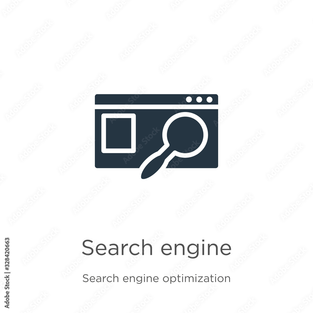 Poster search engine icon vector. trendy flat search engine icon from search engine optimization collection