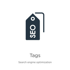 Tags icon vector. Trendy flat tags icon from search engine optimization collection isolated on white background. Vector illustration can be used for web and mobile graphic design, logo, eps10