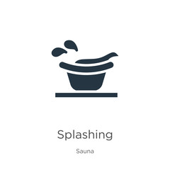 Splashing icon vector. Trendy flat splashing icon from sauna collection isolated on white background. Vector illustration can be used for web and mobile graphic design, logo, eps10