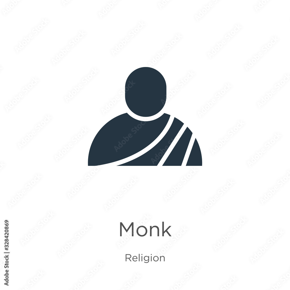 Poster monk icon vector. trendy flat monk icon from religion collection isolated on white background. vecto