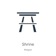 Shrine icon vector. Trendy flat shrine icon from religion collection isolated on white background. Vector illustration can be used for web and mobile graphic design, logo, eps10