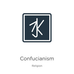 Confucianism icon vector. Trendy flat confucianism icon from religion collection isolated on white background. Vector illustration can be used for web and mobile graphic design, logo, eps10