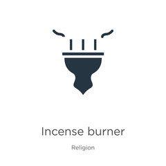 Incense burner icon vector. Trendy flat incense burner icon from religion collection isolated on white background. Vector illustration can be used for web and mobile graphic design, logo, eps10