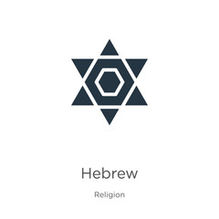 Hebrew icon vector. Trendy flat hebrew icon from religion collection isolated on white background. Vector illustration can be used for web and mobile graphic design, logo, eps10