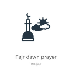 Fajr dawn prayer icon vector. Trendy flat fajr dawn prayer icon from religion collection isolated on white background. Vector illustration can be used for web and mobile graphic design, logo, eps10