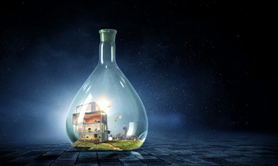 Real estate concept . Mixed media