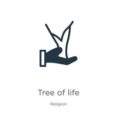 Tree of life icon vector. Trendy flat tree of life icon from religion collection isolated on white background. Vector illustration can be used for web and mobile graphic design, logo, eps10