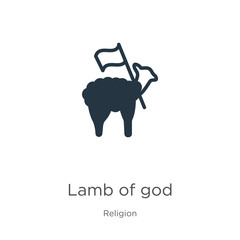 Lamb of god icon vector. Trendy flat lamb of god icon from religion collection isolated on white background. Vector illustration can be used for web and mobile graphic design, logo, eps10