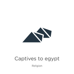 Naklejka premium Captives to egypt icon vector. Trendy flat captives to egypt icon from religion collection isolated on white background. Vector illustration can be used for web and mobile graphic design, logo, eps10