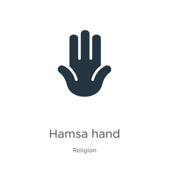 Hamsa hand icon vector. Trendy flat hamsa hand icon from religion collection isolated on white background. Vector illustration can be used for web and mobile graphic design, logo, eps10