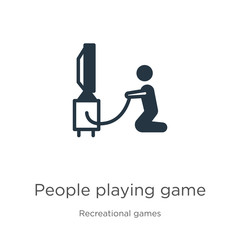 Fototapeta premium People playing game icon vector. Trendy flat people playing game icon from recreational games collection isolated on white background. Vector illustration can be used for web and mobile graphic