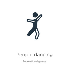 People dancing icon vector. Trendy flat people dancing icon from recreational games collection isolated on white background. Vector illustration can be used for web and mobile graphic design, logo,