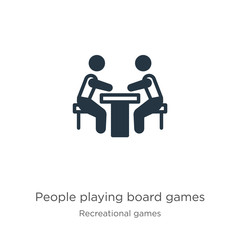 People playing board games icon vector. Trendy flat people playing board games icon from recreational games collection isolated on white background. Vector illustration can be used for web and mobile