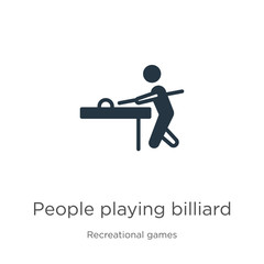 People playing billiard icon vector. Trendy flat people playing billiard icon from recreational games collection isolated on white background. Vector illustration can be used for web and mobile