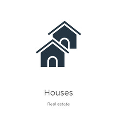 Houses icon vector. Trendy flat houses icon from real estate collection isolated on white background. Vector illustration can be used for web and mobile graphic design, logo, eps10