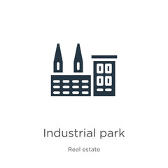 Industrial park icon vector. Trendy flat industrial park icon from real estate collection isolated on white background. Vector illustration can be used for web and mobile graphic design, logo, eps10
