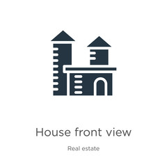 House front view icon vector. Trendy flat house front view icon from real estate collection isolated on white background. Vector illustration can be used for web and mobile graphic design, logo, eps10