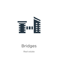 Bridges icon vector. Trendy flat bridges icon from real estate collection isolated on white background. Vector illustration can be used for web and mobile graphic design, logo, eps10