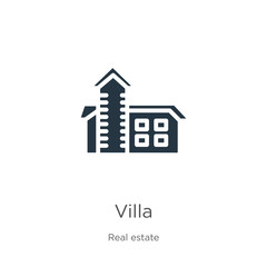 Villa icon vector. Trendy flat villa icon from real estate collection isolated on white background. Vector illustration can be used for web and mobile graphic design, logo, eps10