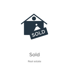 Sold icon vector. Trendy flat sold icon from real estate collection isolated on white background. Vector illustration can be used for web and mobile graphic design, logo, eps10