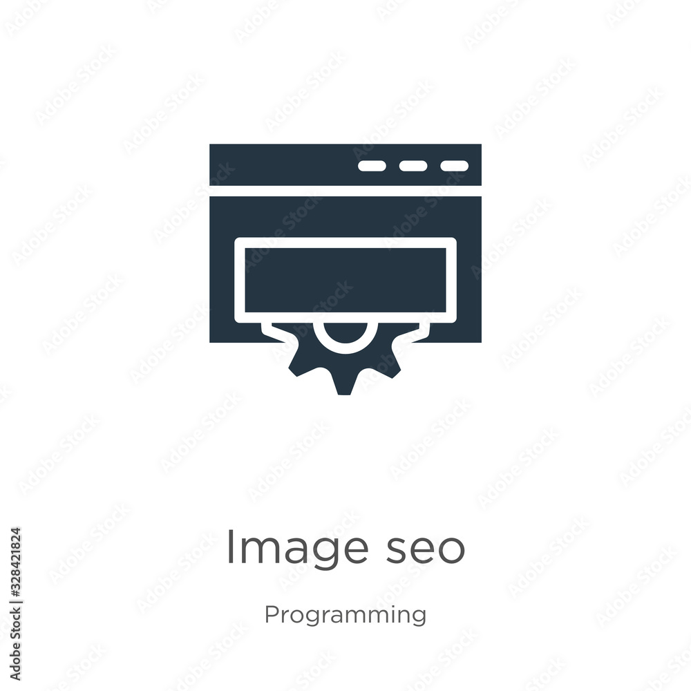 Aufkleber image seo icon vector. trendy flat image seo icon from programming collection isolated on white back