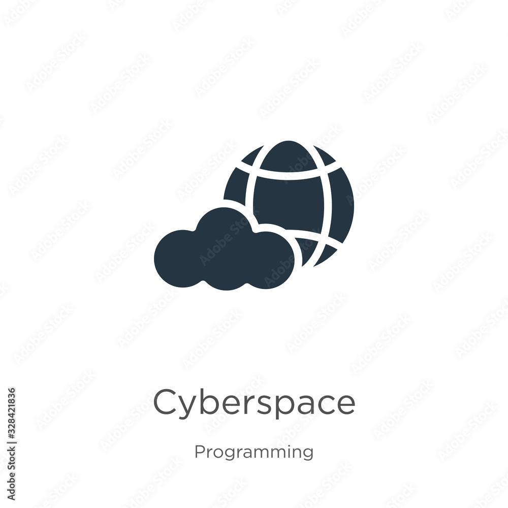 Poster cyberspace icon vector. trendy flat cyberspace icon from programming collection isolated on white ba