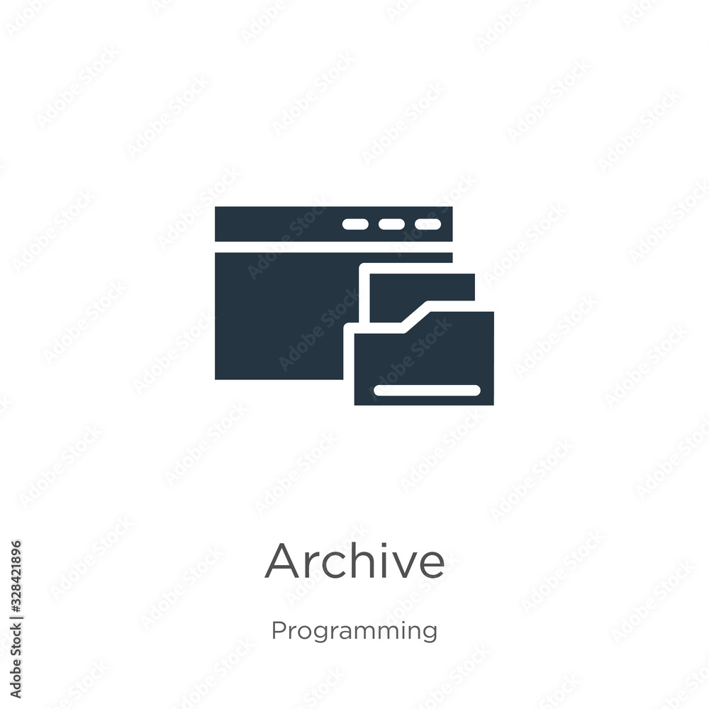 Poster archive icon vector. trendy flat archive icon from programming collection isolated on white backgrou