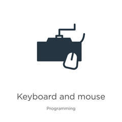 Keyboard and mouse icon vector. Trendy flat keyboard and mouse icon from programming collection isolated on white background. Vector illustration can be used for web and mobile graphic design, logo,