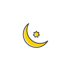 template design outline icon of the moon