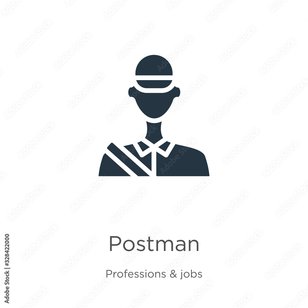 Poster postman icon vector. trendy flat postman icon from professions collection isolated on white backgrou