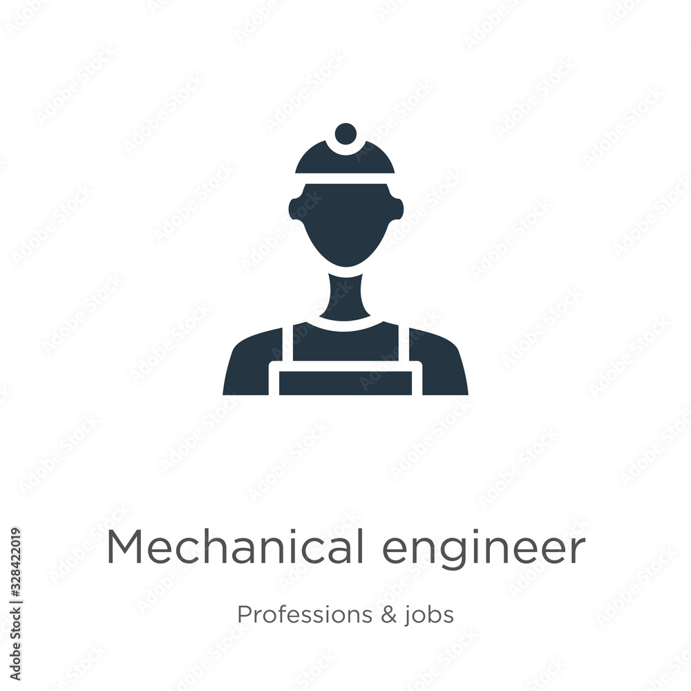 Poster mechanical engineer icon vector. trendy flat mechanical engineer icon from professions collection is