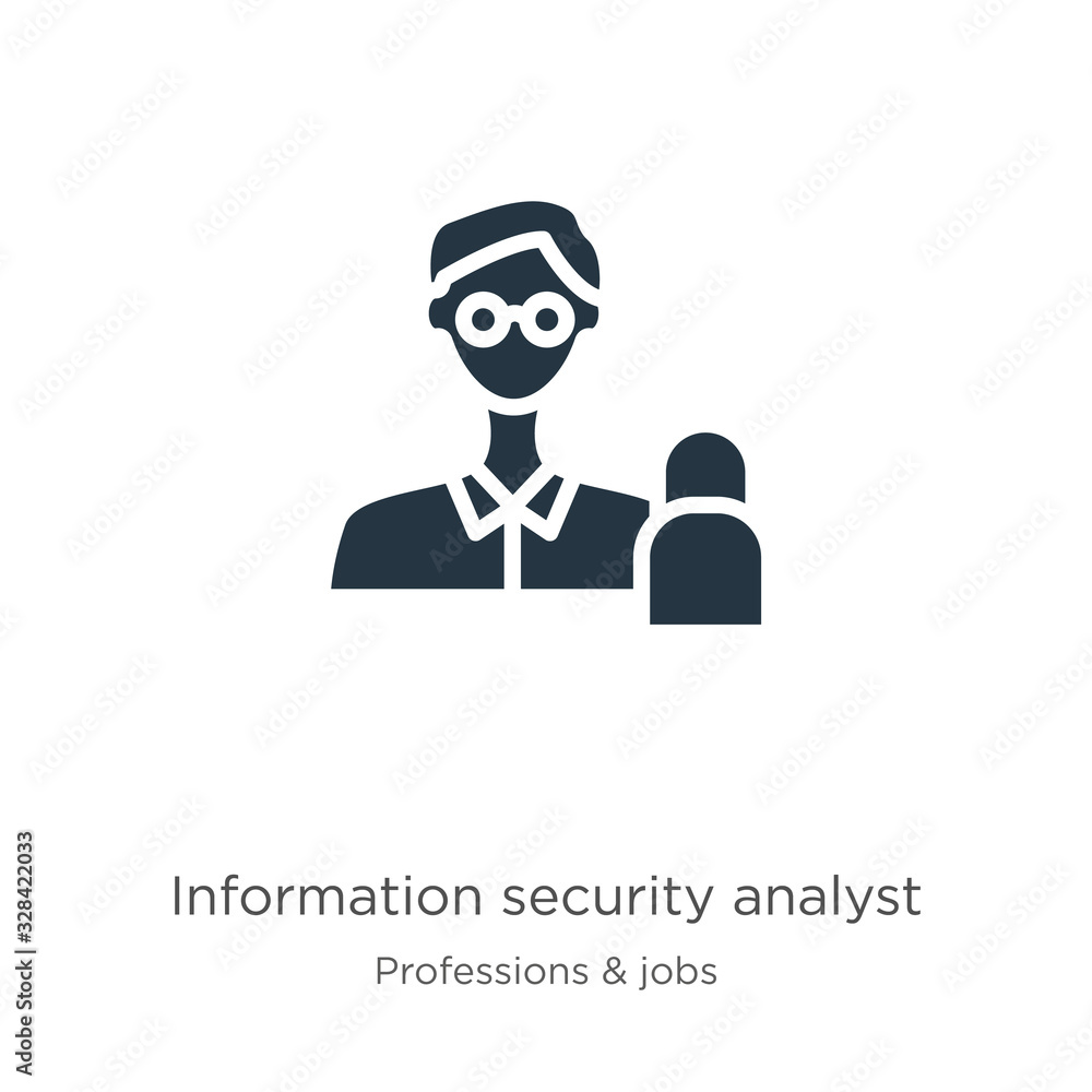 Poster information security analyst icon vector. trendy flat information security analyst icon from profess