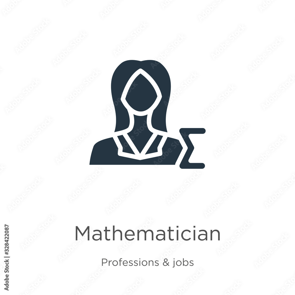 Poster mathematician icon vector. trendy flat mathematician icon from professions & jobs collection isolate