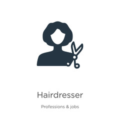 Hairdresser icon vector. Trendy flat hairdresser icon from professions collection isolated on white background. Vector illustration can be used for web and mobile graphic design, logo, eps10