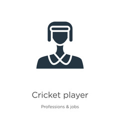Cricket player icon vector. Trendy flat cricket player icon from professions collection isolated on white background. Vector illustration can be used for web and mobile graphic design, logo, eps10