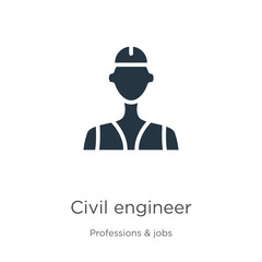 Civil engineer icon vector. Trendy flat civil engineer icon from professions collection isolated on white background. Vector illustration can be used for web and mobile graphic design, logo, eps10