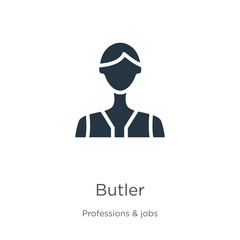 Butler icon vector. Trendy flat butler icon from professions collection isolated on white background. Vector illustration can be used for web and mobile graphic design, logo, eps10