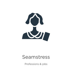 Seamstress icon vector. Trendy flat seamstress icon from professions & jobs collection isolated on white background. Vector illustration can be used for web and mobile graphic design, logo, eps10
