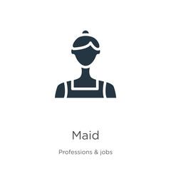 Maid icon vector. Trendy flat maid icon from professions & jobs collection isolated on white background. Vector illustration can be used for web and mobile graphic design, logo, eps10