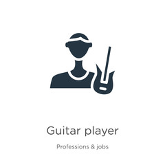 Guitar player icon vector. Trendy flat guitar player icon from professions & jobs collection isolated on white background. Vector illustration can be used for web and mobile graphic design, logo,
