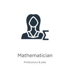 Mathematician icon vector. Trendy flat mathematician icon from professions & jobs collection isolated on white background. Vector illustration can be used for web and mobile graphic design, logo,