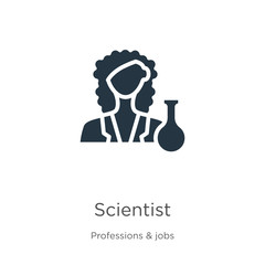 Scientist icon vector. Trendy flat scientist icon from professions & jobs collection isolated on white background. Vector illustration can be used for web and mobile graphic design, logo, eps10