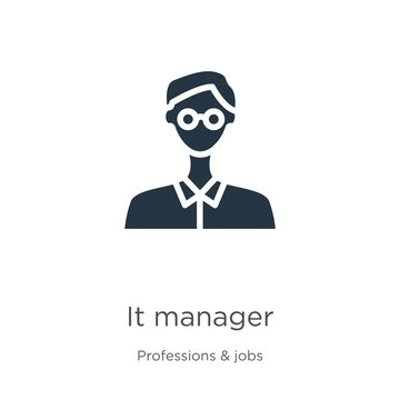 It Manager Icon Vector. Trendy Flat It Manager Icon From Professions Collection Isolated On White Background. Vector Illustration Can Be Used For Web And Mobile Graphic Design, Logo, Eps10