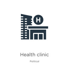 Health clinic icon vector. Trendy flat health clinic icon from political collection isolated on white background. Vector illustration can be used for web and mobile graphic design, logo, eps10