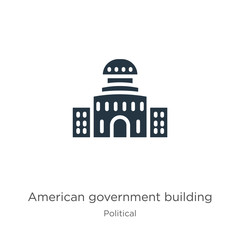 American government building icon vector. Trendy flat american government building icon from political collection isolated on white background. Vector illustration can be used for web and mobile