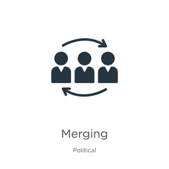 Merging icon vector. Trendy flat merging icon from political collection isolated on white background. Vector illustration can be used for web and mobile graphic design, logo, eps10