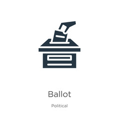 Ballot icon vector. Trendy flat ballot icon from political collection isolated on white background. Vector illustration can be used for web and mobile graphic design, logo, eps10
