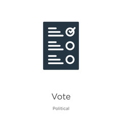 Vote icon vector. Trendy flat vote icon from political collection isolated on white background. Vector illustration can be used for web and mobile graphic design, logo, eps10